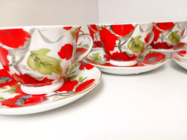 ZESTAW FILIŻANEK ZE SPODKAMI AFFEK PORCELANA