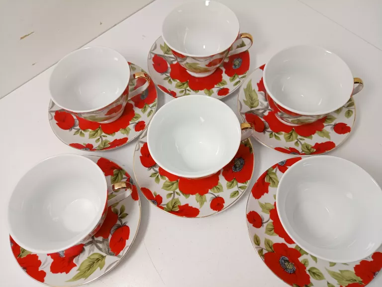 ZESTAW FILIŻANEK ZE SPODKAMI AFFEK PORCELANA