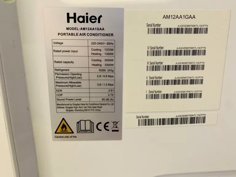 KLIMATYZATOR PRZENOŚNY HAIER AM12 - AM12AA1GAA
