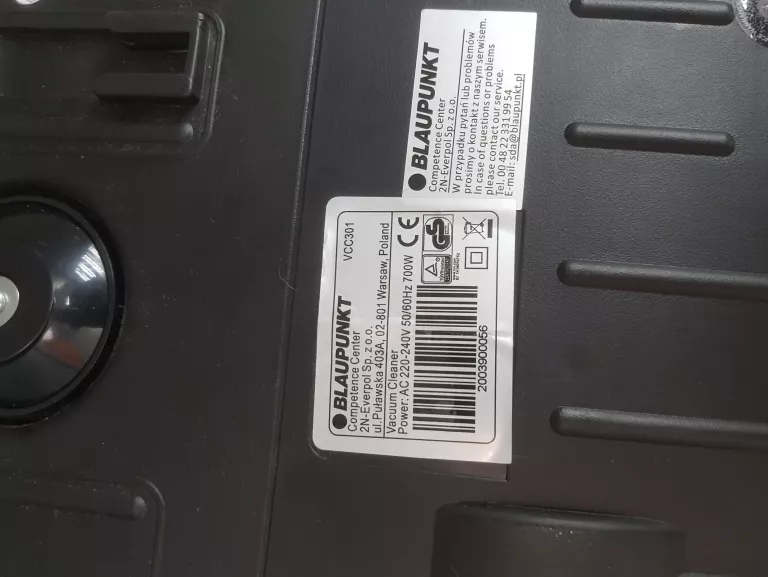 ODKURZACZ BEZWORKOWY BLAUPUNKT VCC301