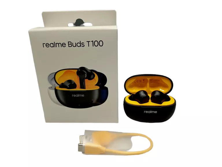 realme-buds-t100-pudelko-komplet-odpakowane-28h-szybka-25-krakow