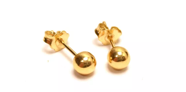 ZŁOTE KOLCZYKI KULKI PR585 1,22G