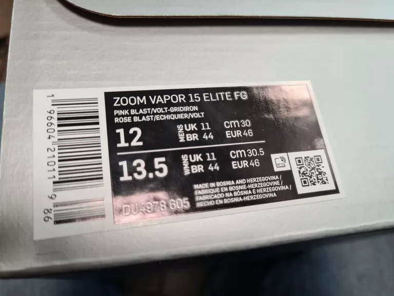 NIKE ZOOM MERCURIAL VAPOR 15 ELITE FG R.46