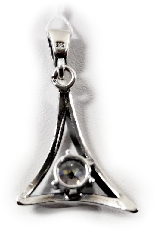 SREBRO 925 TRÓJKĄTNA ZAWIESZKA Z CYRKONIĄ 2,8G