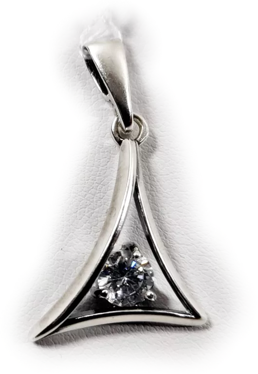 SREBRO 925 TRÓJKĄTNA ZAWIESZKA Z CYRKONIĄ 2,8G