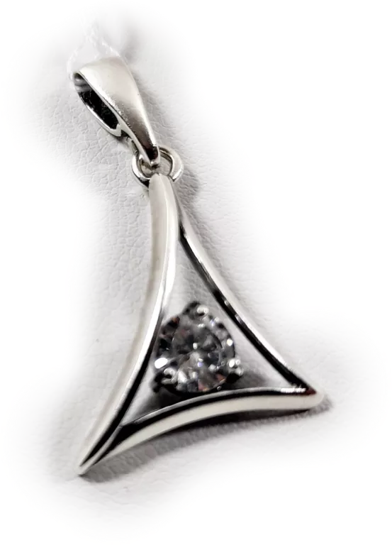 SREBRO 925 TRÓJKĄTNA ZAWIESZKA Z CYRKONIĄ 2,8G