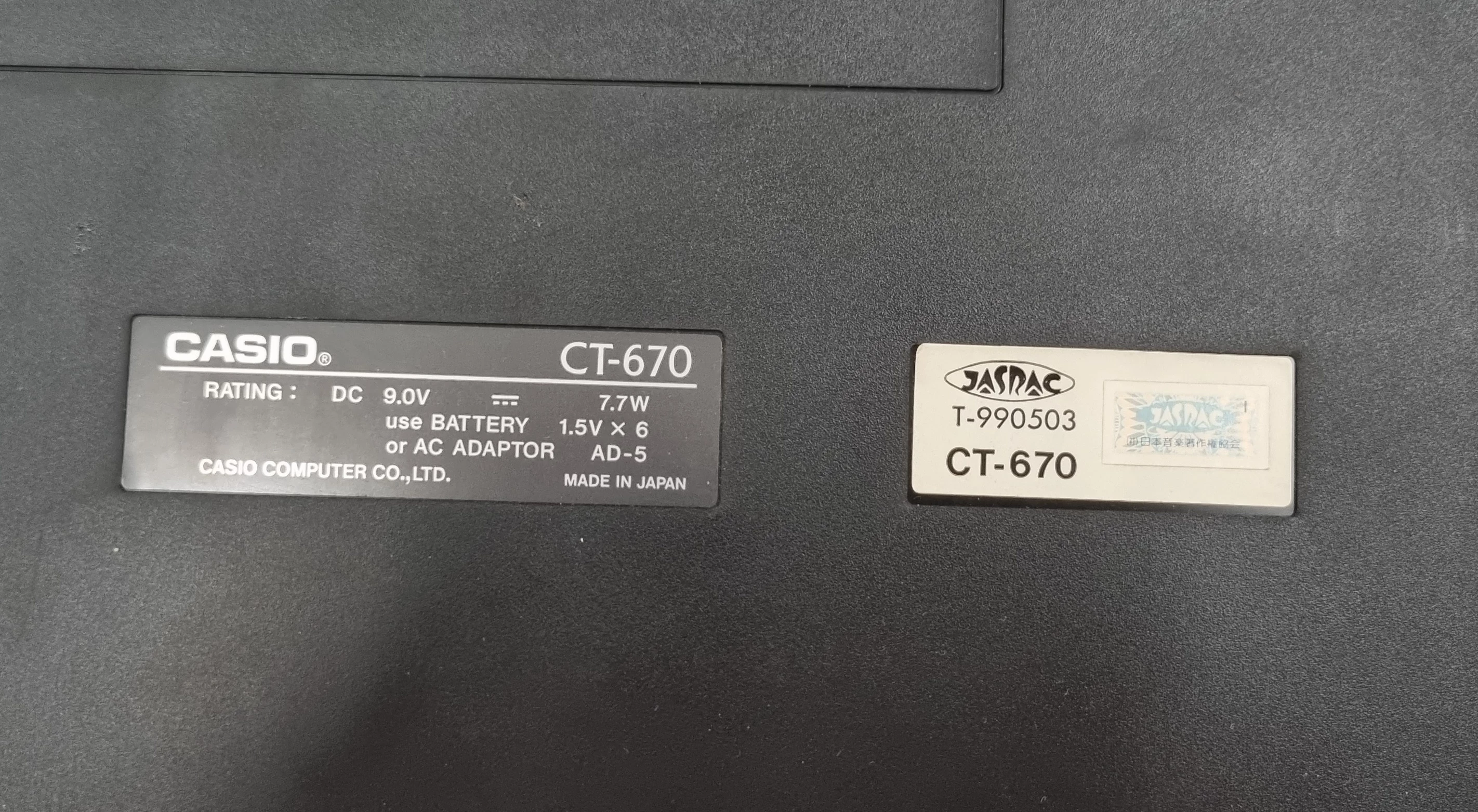 keyboard-casio-ct-670-stojak-brak-zasilacza-model-ct-670