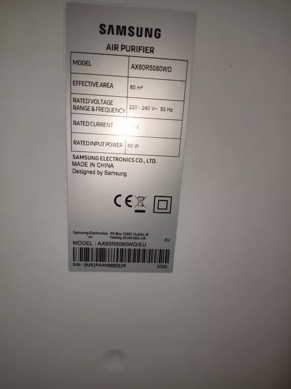 OCZYSZCZACZ POWIETRZA SAMSUNG AX60R5080WD/EU