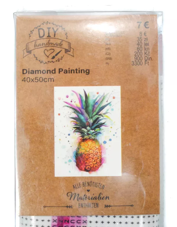 DIAMENTOWY OBRAZ ANANAS 40X50 CM