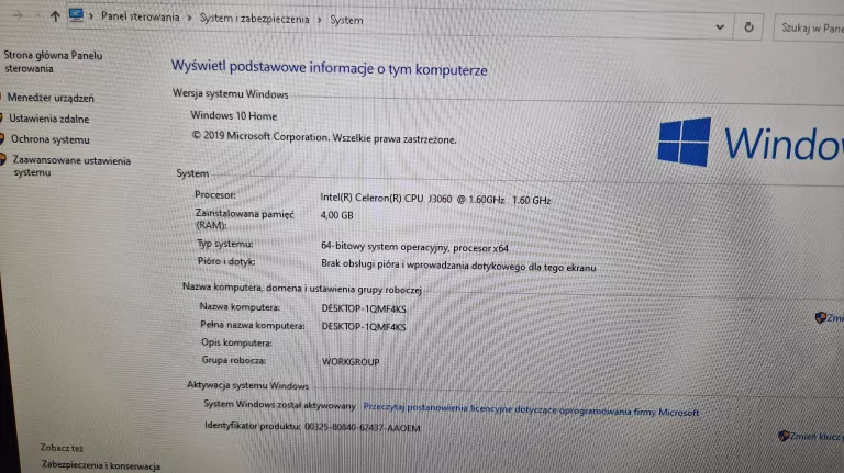 KOMPUTER ALL-IN-ONE HP 22-B022NW J3060/4GB/500GB