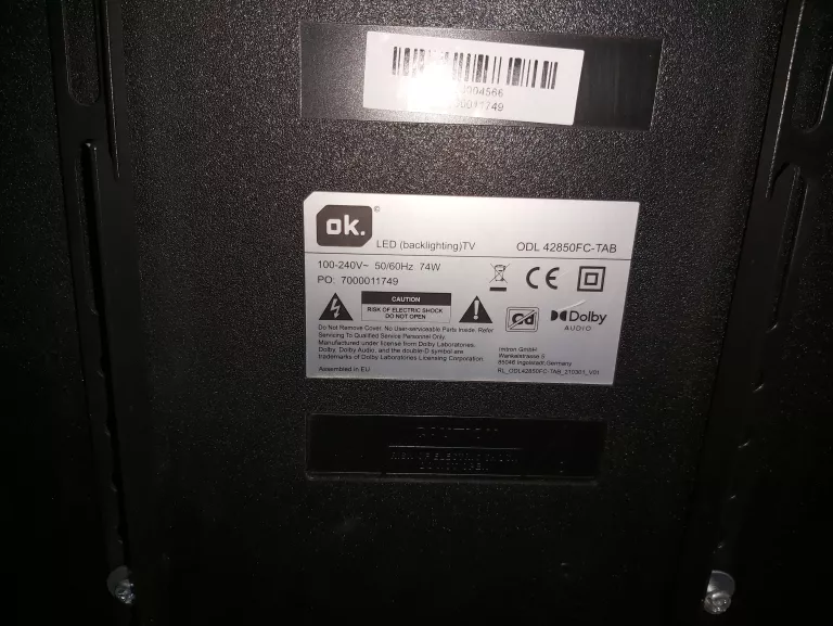 TV OK ODL 42850FC-TAB LED 42 ANDROID TV OKAZJA!!!