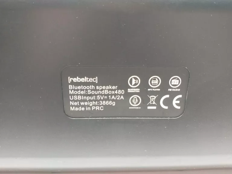 GLOŚNIK REBELTEC SOUNDBOX 480 Z ŁADOWARKĄ