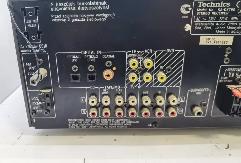 AMPLITUNER TECHNICS SA-DX750 + KABEL + INSTRUKCJE