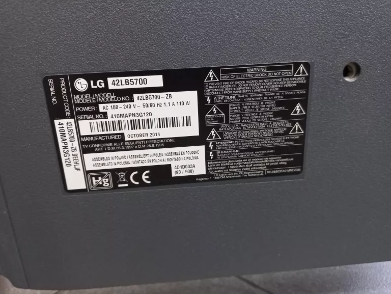 TELEWIZOR LG 42LB5700 42 CALE LED FULL HD