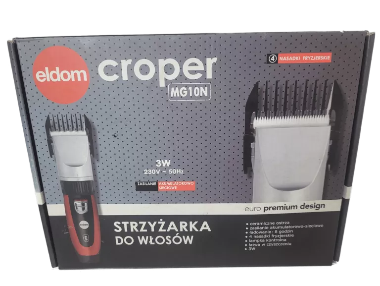 MASZYNKA DO STRZYŻENIA ELDOM CROPER MG10N ZESTAW