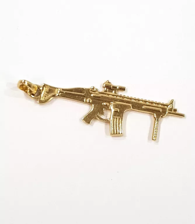ZŁOTA ZAWIESZKA KARABIN CKM 1,42G 585