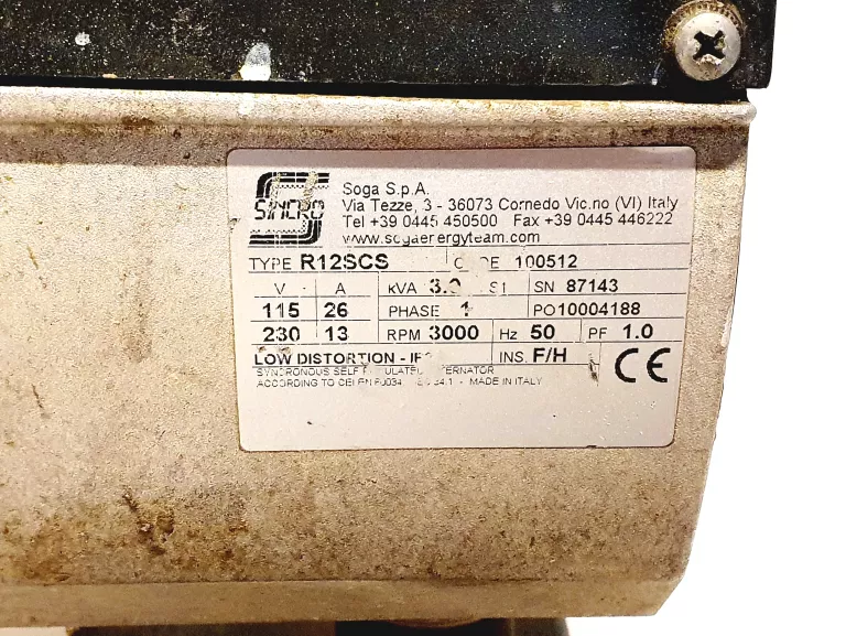 GENERATOR PRĄDU SINCRO R12SCS SILNIK HONDA GX200