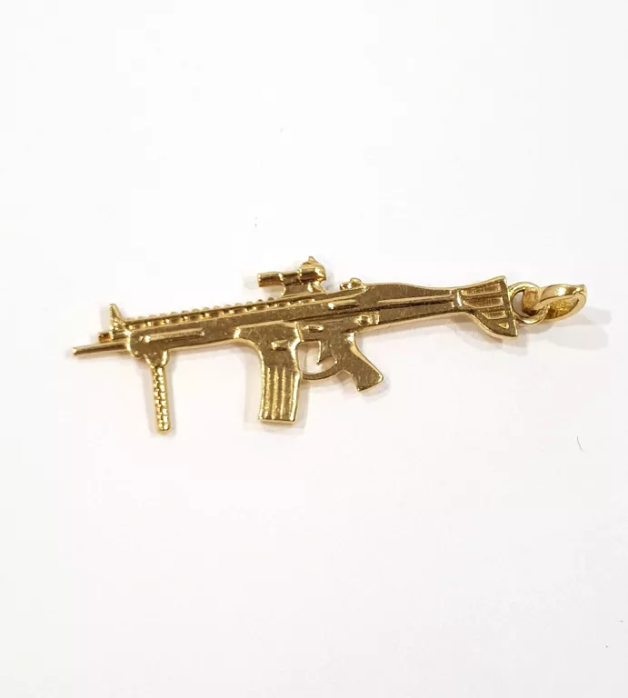 ZŁOTA ZAWIESZKA KARABIN CKM 1,42G 585