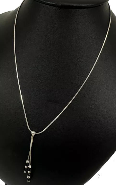 ŁAŃCUSZEK ŻMIJKA Z CZARNYMI KULECZKAMI 4,6G PR925
