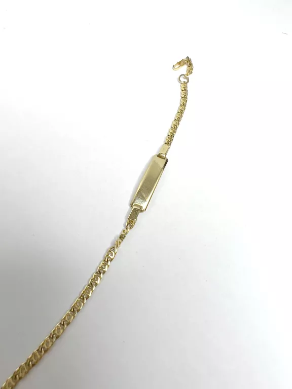 ZŁOTA BRANSOLETKA Z BLASZKA DLA DZIECKA 15,00CM