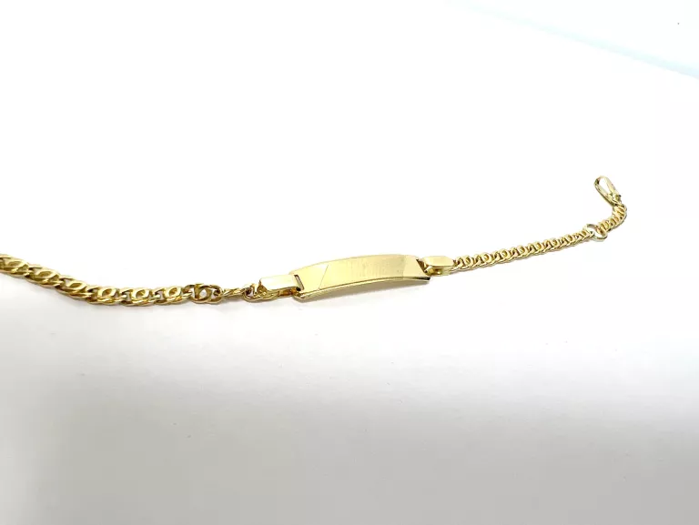 ZŁOTA BRANSOLETKA Z BLASZKA DLA DZIECKA 15,00CM