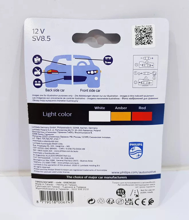 ŻARÓWKA LED PHILIPS ULTINON PRO3000 C5W C10W 30MM