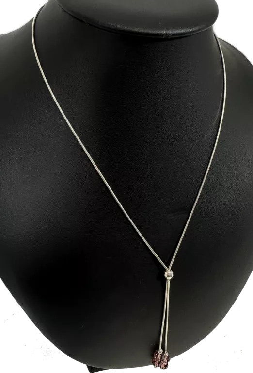 ŁAŃCUSZEK ŻMIJKA KRAWATKA Z FIOLETOWYMI KULECZKAMI 5,8G 925 DAMSKI