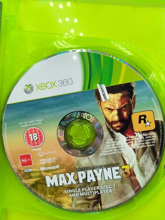 GRA NA XBOX 360 MAX PAYNE 3 MOCNE ZARYSOWANIA !!