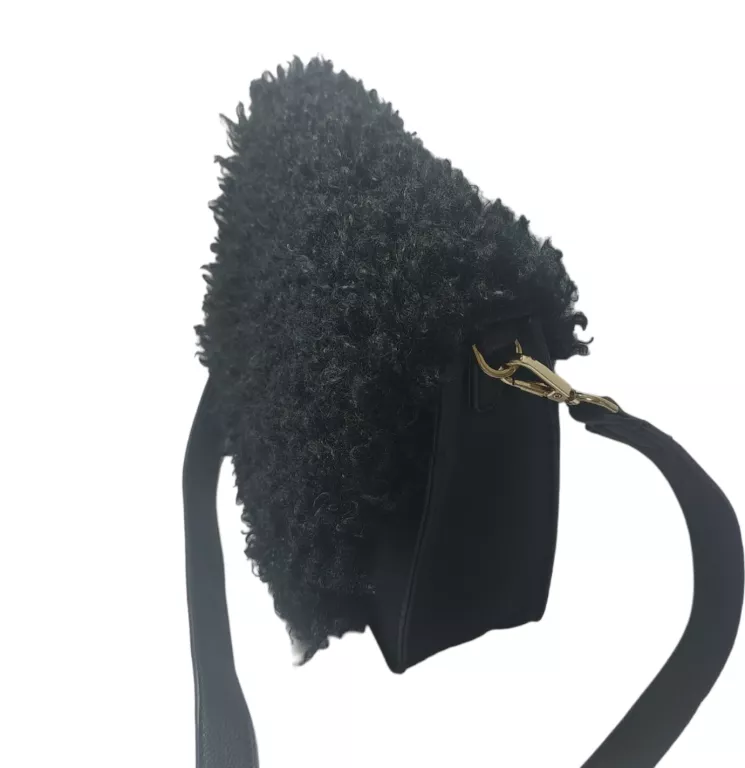 NALI TOREBKA BLACK FAUX FUR CROSS BODY