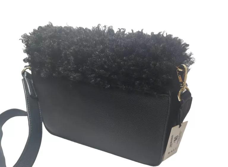 NALI TOREBKA BLACK FAUX FUR CROSS BODY