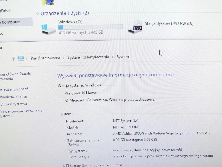 KOMPUTER NTT ALL-IN-ONE W320A 480SSD 8GB AMD