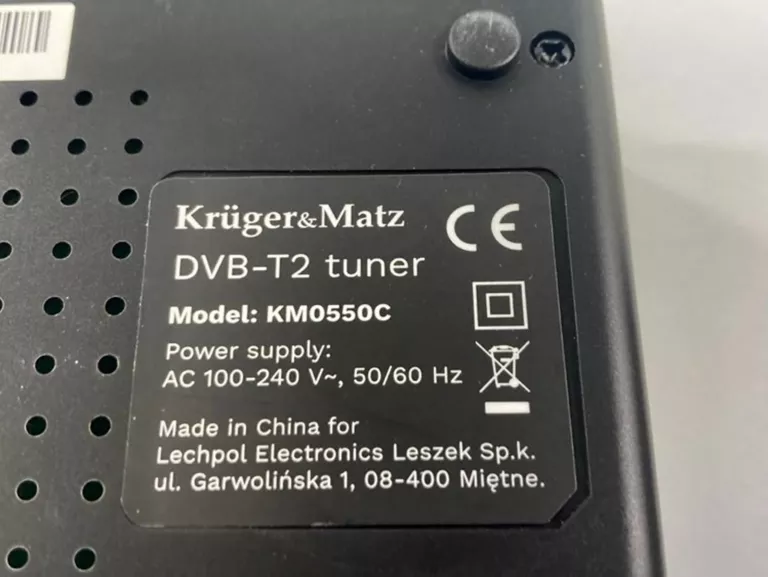 TUNER DEKODER DVB-T2 H.265 HEVC KRUGER&MATZ
