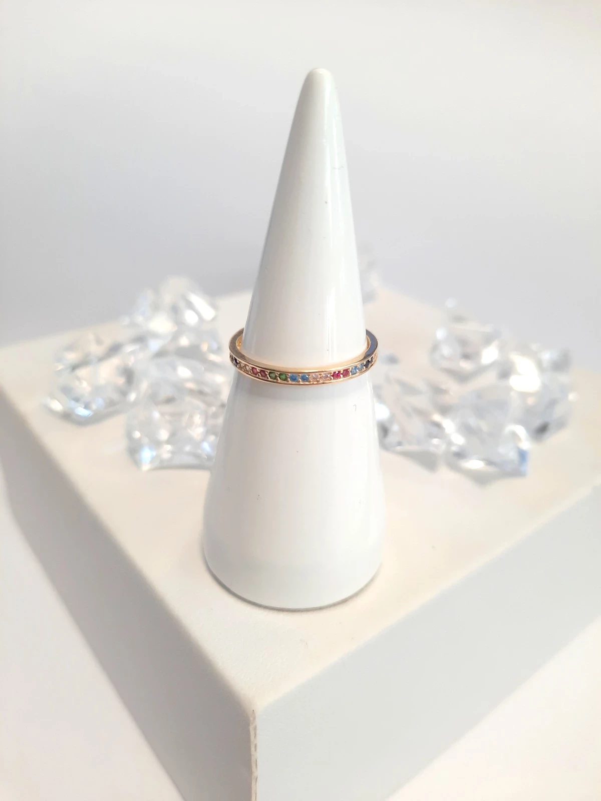 okazja-zloty-kolorowy-pierscionek-14k-stan-11323-2