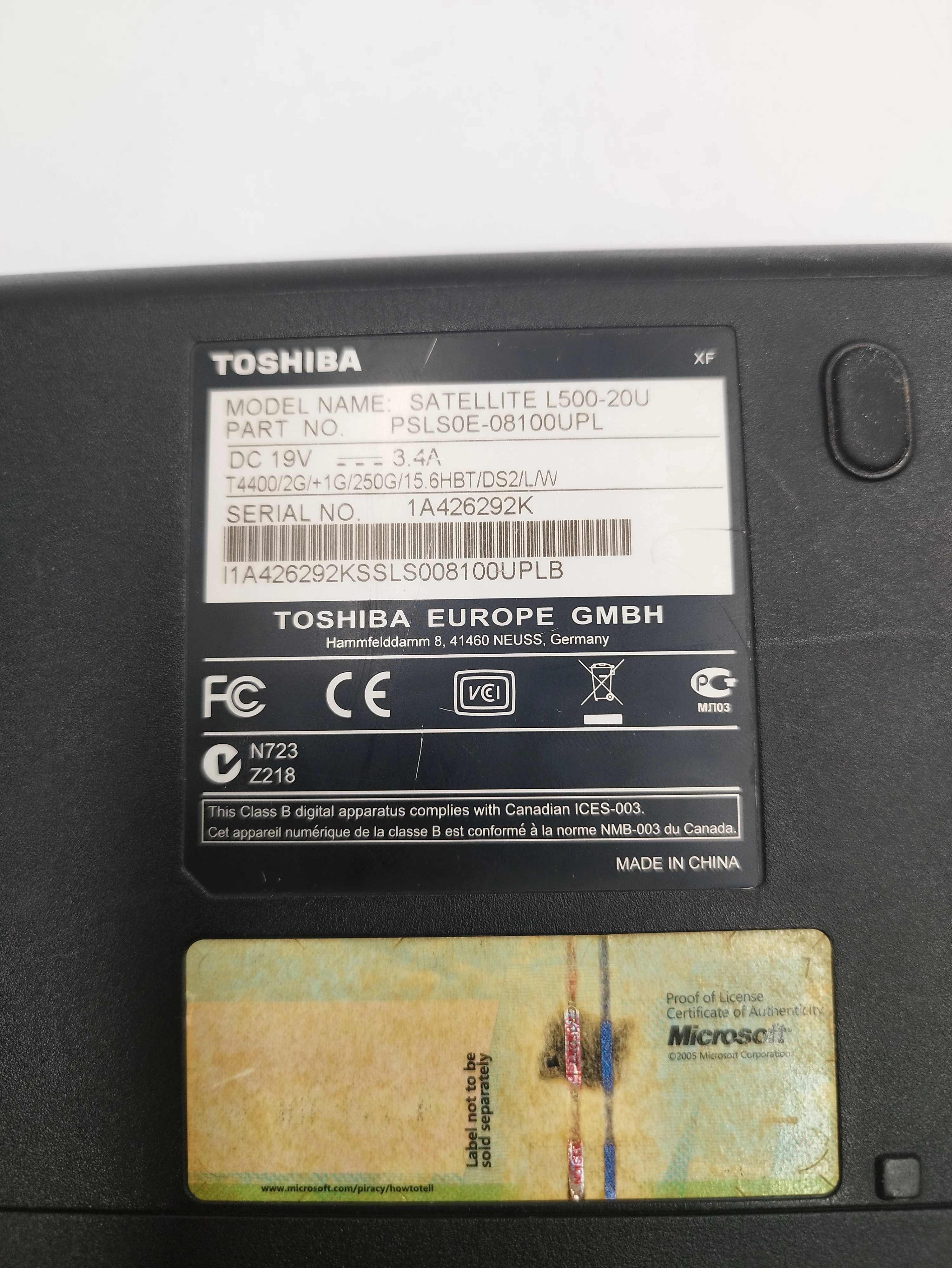 laptop-toshiba-satellite-l500-20u-1503gb-przekatna-ekranu-156