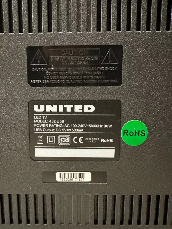 TELEWIZOR LED UNITED 43DU58 43 CALE 4K SMART TV