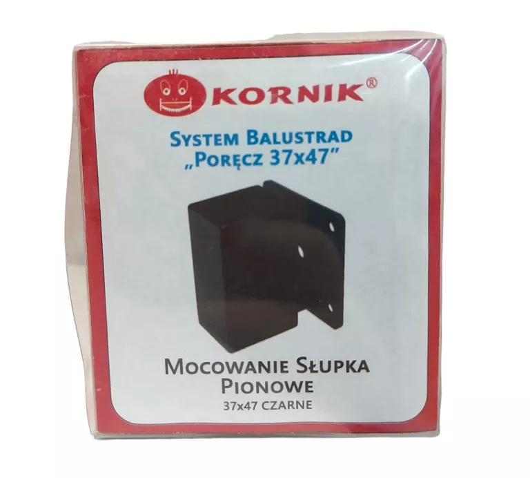 MOCOWANIE SŁUPKA KORNIK 37 X 47 MM PIONOWE CZARNE