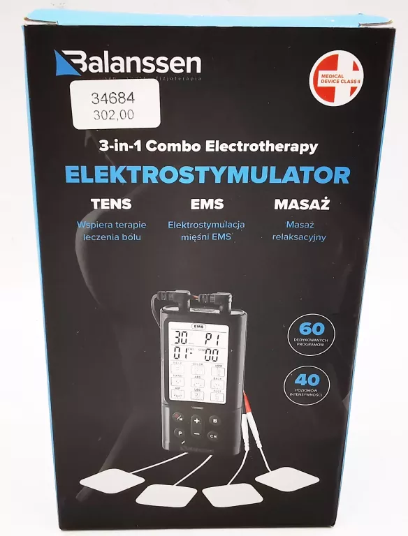ELEKTROSTYMULATOR BALANSSEN 3 IN 1 TENS EMS MASAŻ