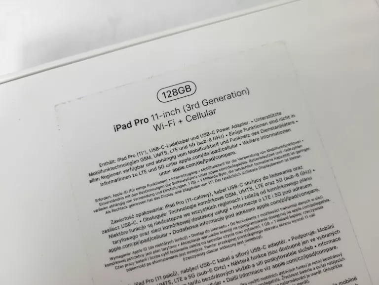 TABLET APPLE IPAD PRO 12.9" M1 128GB