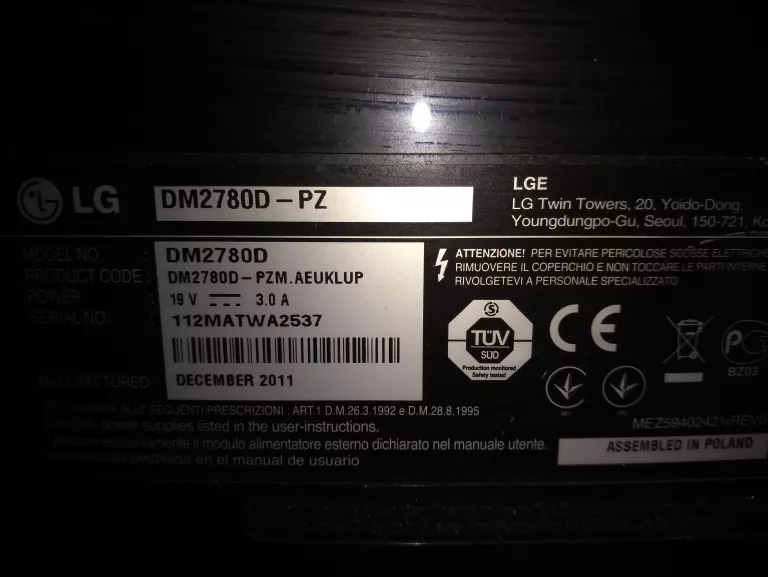 MONITOR TELEWIZOR LG DM2780D-PZ PILOT 27''