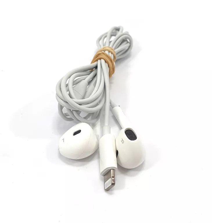APPLE EARPODS ZE ZŁĄCZEM LIGHTNING - USZKODZONE - NIE DZIAŁAJĄ