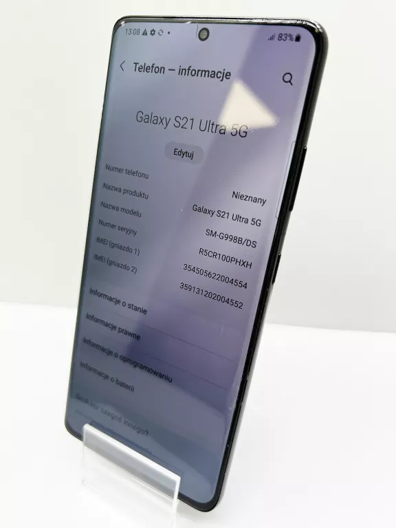 TELEFON SAMSUNG S21 ULTRA 5GB 128GB GWARANCJA 12M