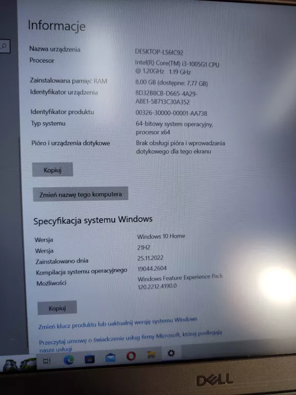 LAPTOP DELL INSPIRON 3501 KOMPLET