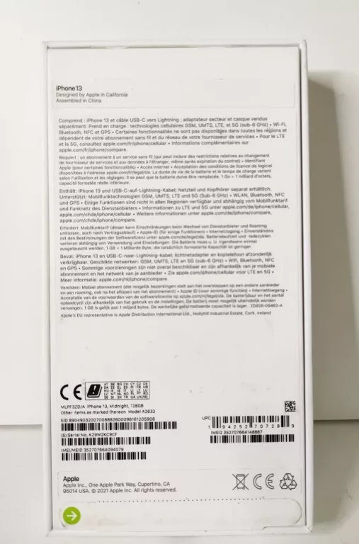 IPHONE 13 128GB MIDNIGHT KOMPLET