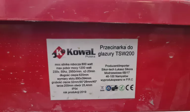 PRZECINARKA STOŁOWA DO GLAZURY KOWAL GWARANCJA!