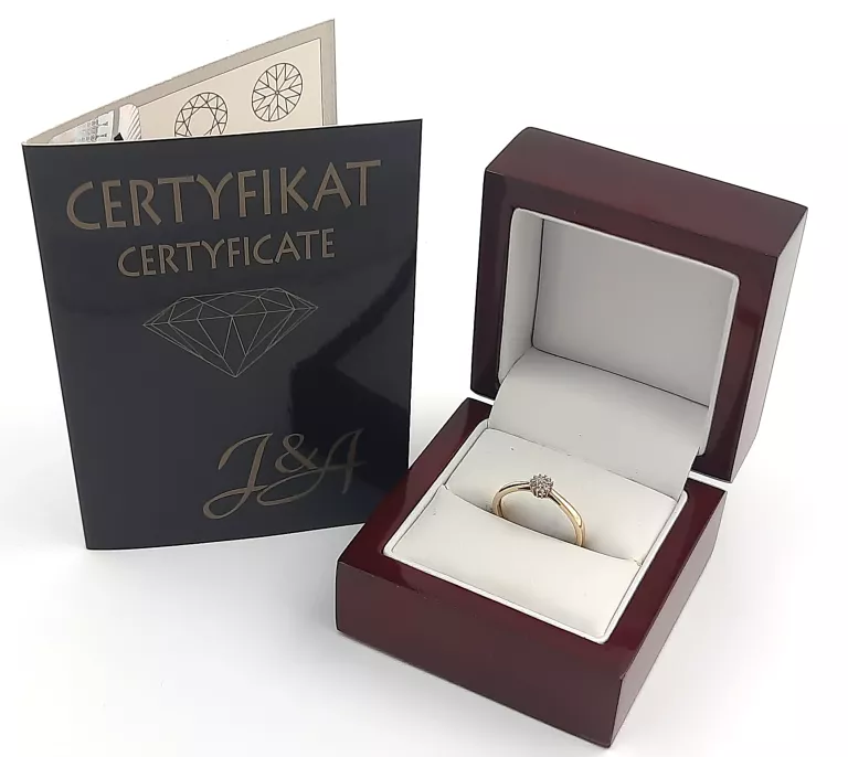 ZŁOTY PIERŚCIONEK Z DIAMENTAMI P375 1,51G R14