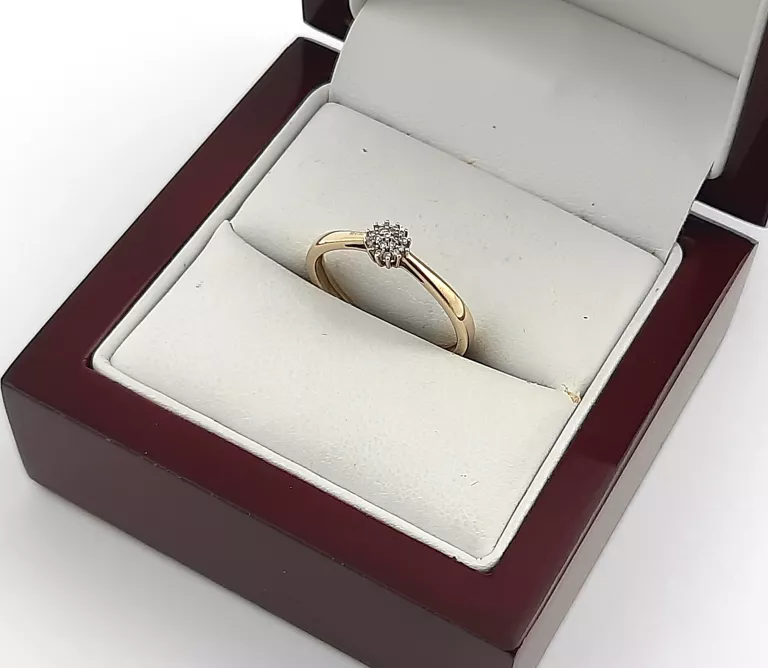 ZŁOTY PIERŚCIONEK Z DIAMENTAMI P375 1,51G R14