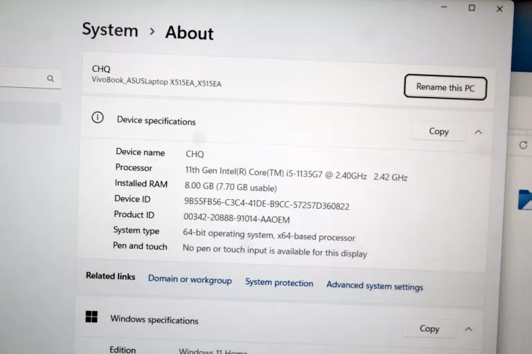 LAPTOP ASUS X515E I5 8GB RAM 512GB SSD