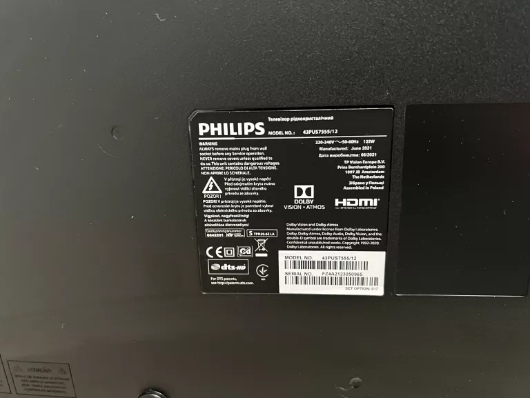 TELEWIZOR PHILIPS 43PUS7555/12 + PILOT