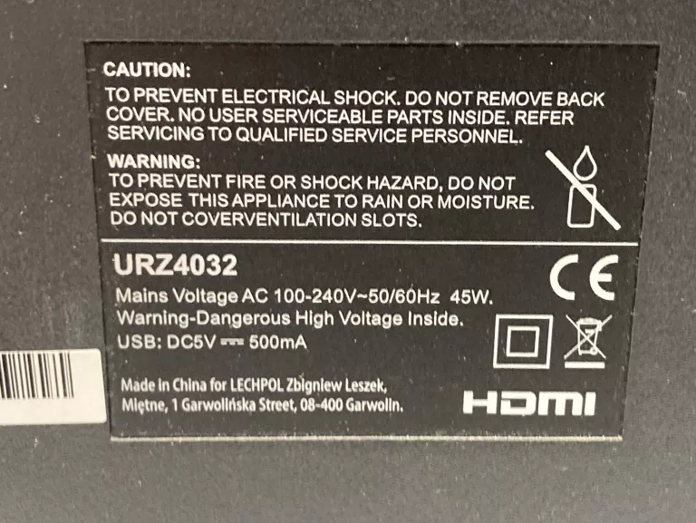 TELEWIZOR 32-CALE LED CABLETECH URZ4032