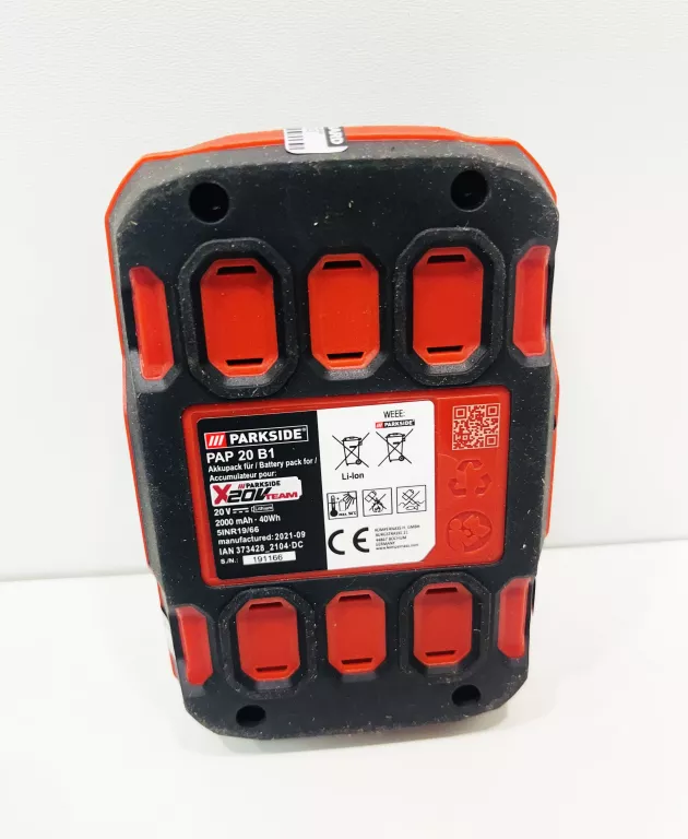 AKUMULATOR +ŁADOWARKA PARKSIDE 20V/2AH